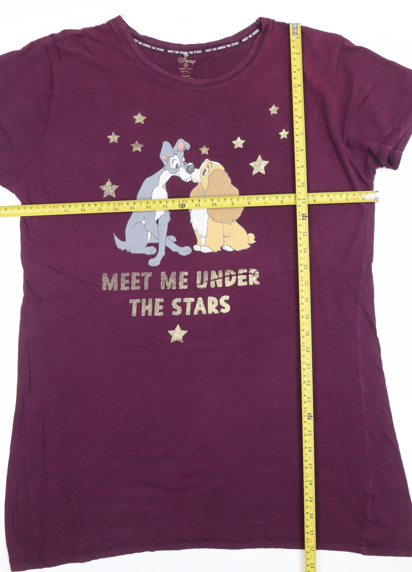 Disney Women Purple Lady and the Tramp T-Shirt Nightshirt M