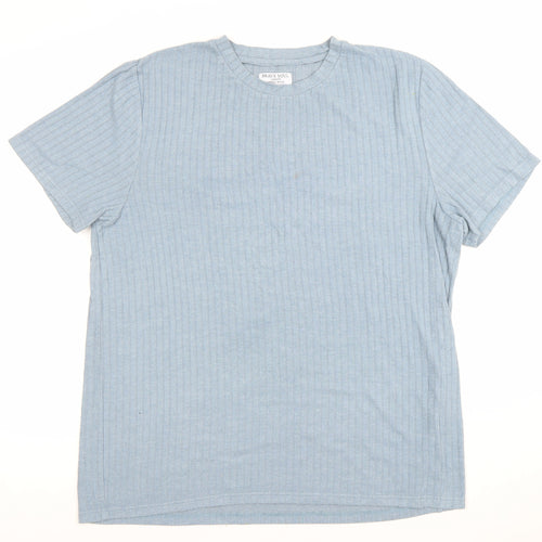 Brave Soul Men's Blue Short Sleeve Crew Neck Cotton T-Shirt Size M