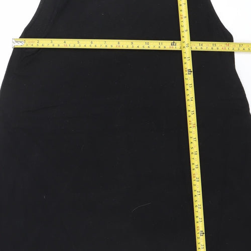 Topshop Women's Black Size 14 Sleeveless A-Line Knee Length Dress