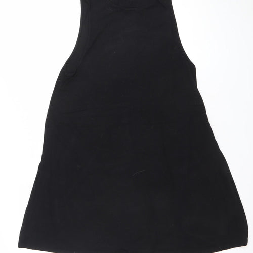 Topshop Women's Black Size 14 Sleeveless A-Line Knee Length Dress