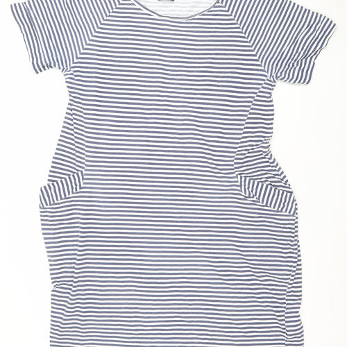 Luca Vanucci Women’s Blue Striped Cotton Shift Dress M