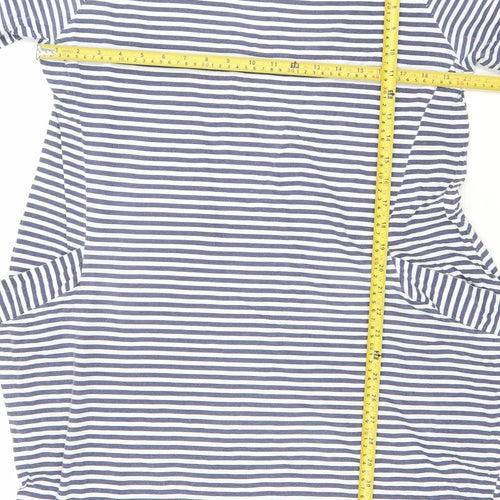 Luca Vanucci Women’s Blue Striped Cotton Shift Dress M