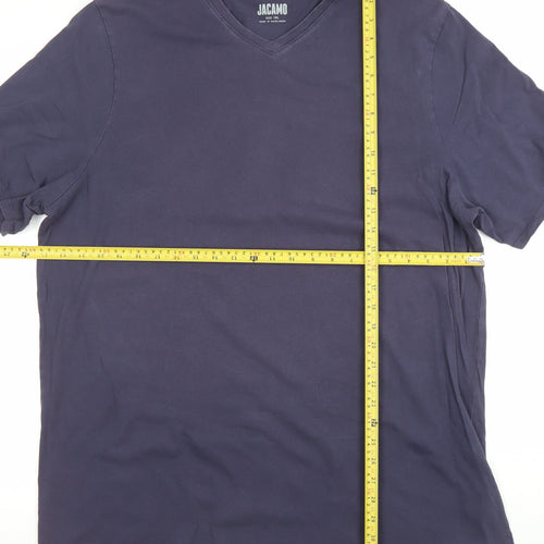 Jacamo Men's Blue 1XL V-Neck Short Sleeve Cotton T-Shirt