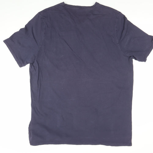 Jacamo Men's Blue 1XL V-Neck Short Sleeve Cotton T-Shirt