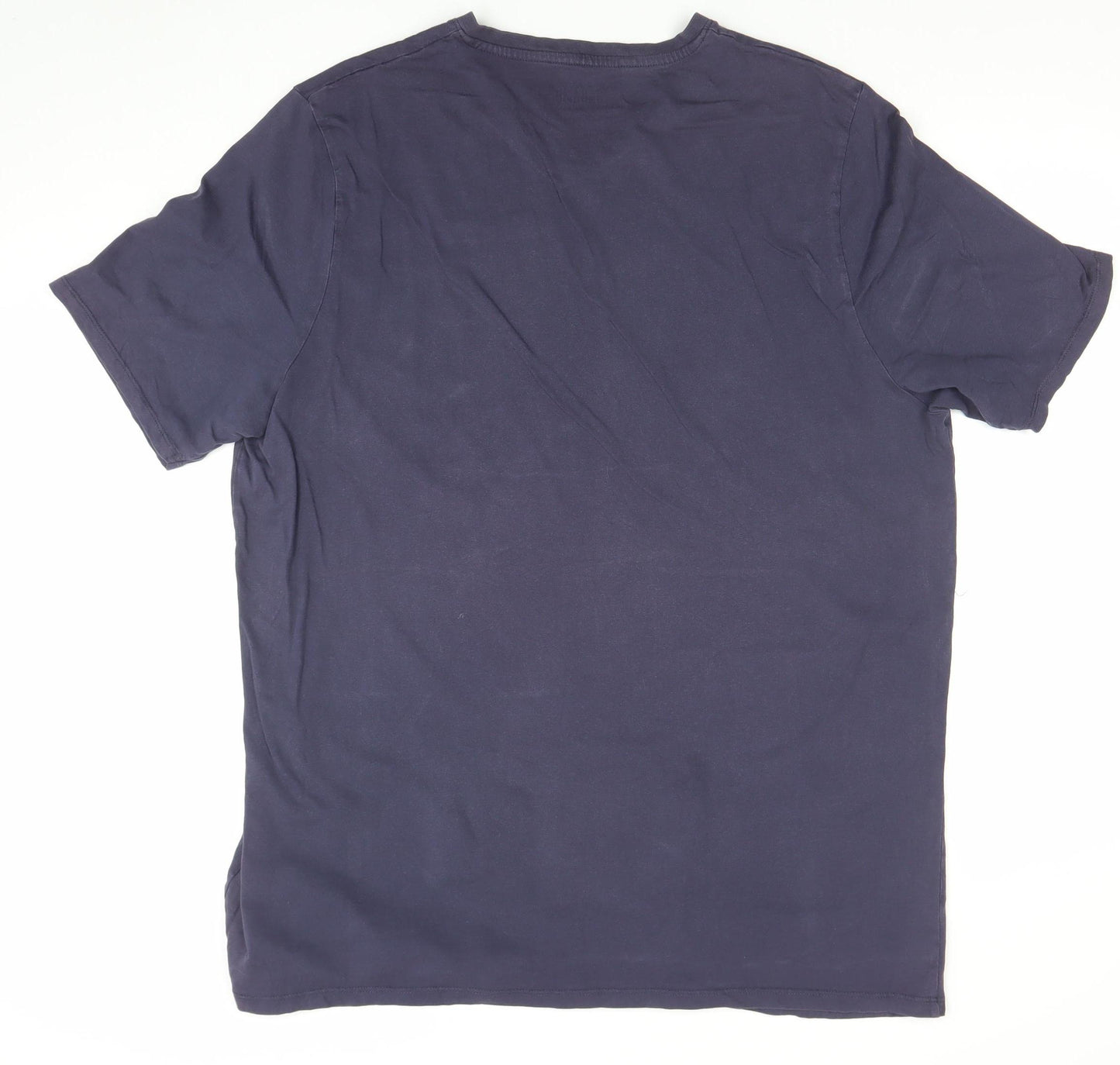 Jacamo Men's Blue 1XL V-Neck Short Sleeve Cotton T-Shirt