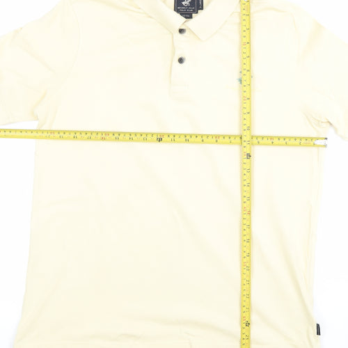 Beverly Hills Polo Club Men's Beige XL Slim Fit Cotton Polo Shirt