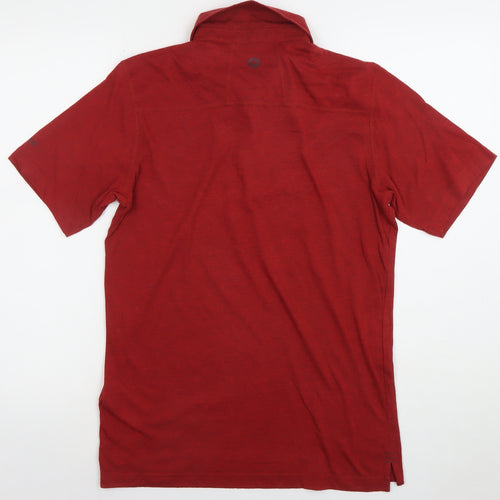 Marmot Men's Red Short Sleeve Polo Shirt Size S Regular Fit