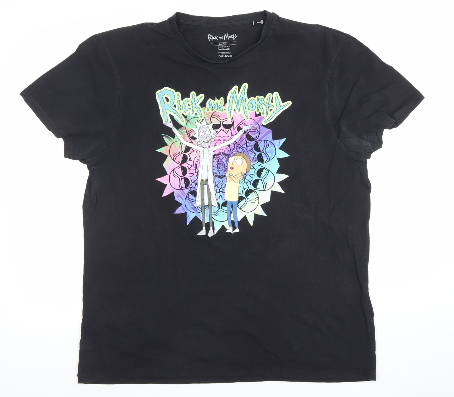 Difuzed Rick and Morty Black 2XL Men's Graphic T-Shirt