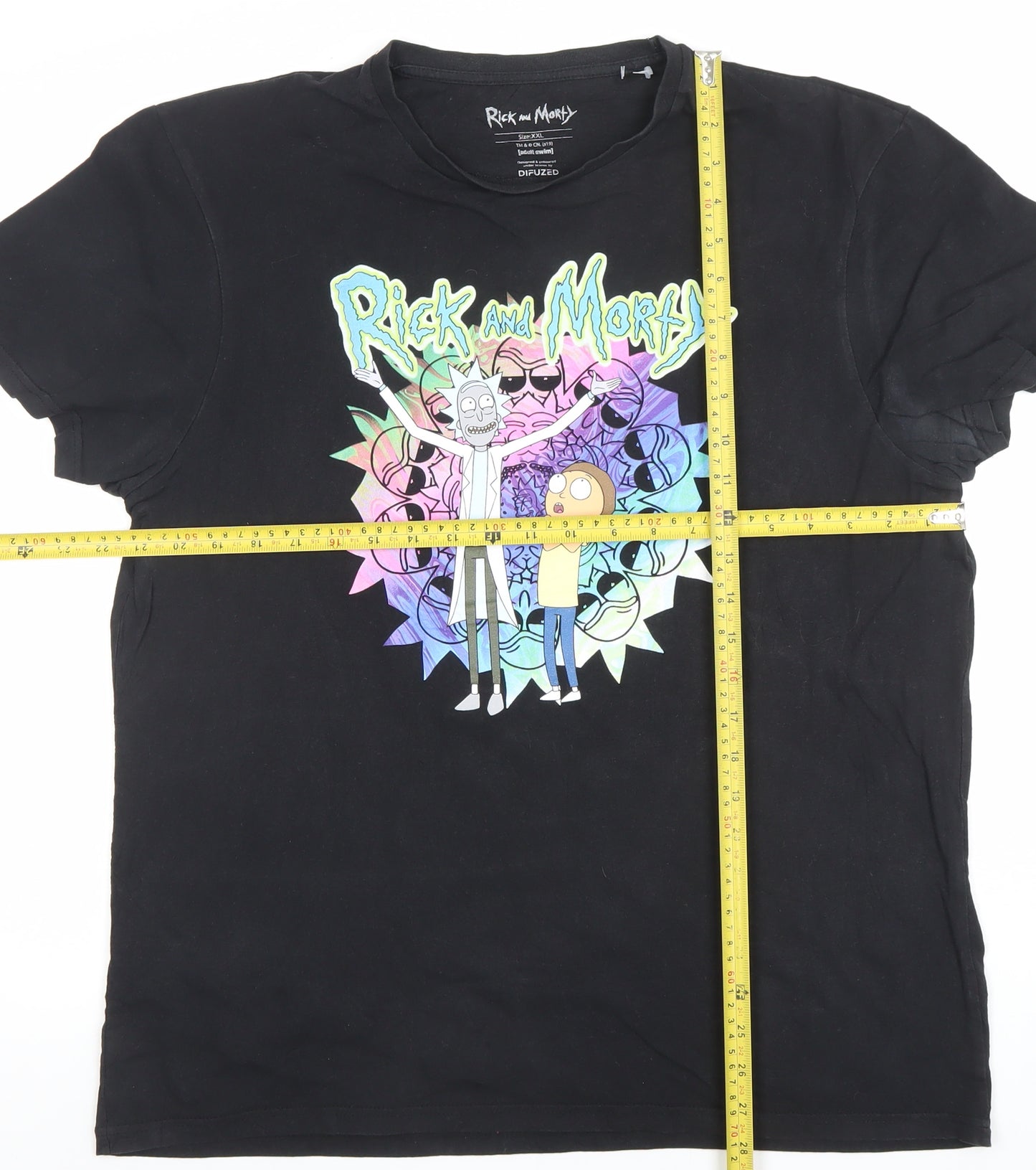 Difuzed Rick and Morty Black 2XL Men's Graphic T-Shirt