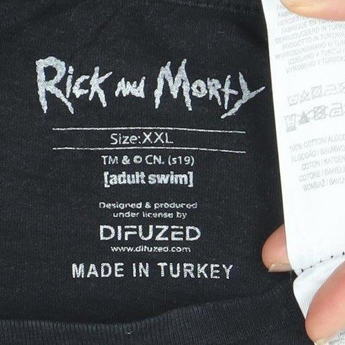 Difuzed Rick and Morty Black 2XL Men's Graphic T-Shirt