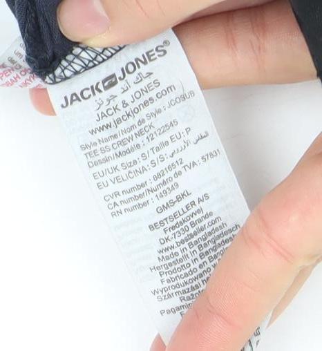 Jack & Jones Men's Black Graphic Print Cotton T-Shirt Size M