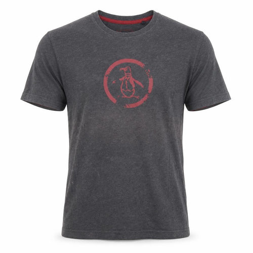 Penguin Men’s Grey Short Sleeve Graphic Logo T-Shirt M Regular Fit
