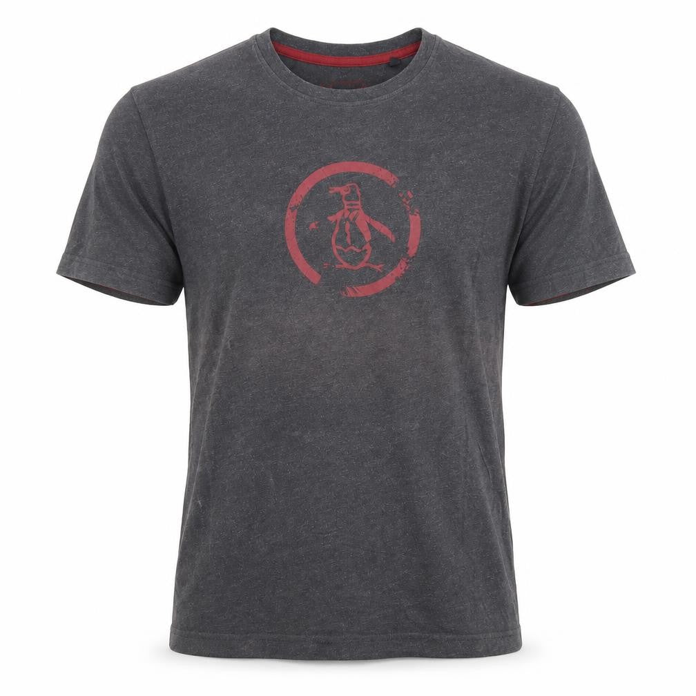 Penguin Men’s Grey Short Sleeve Graphic Logo T-Shirt M Regular Fit