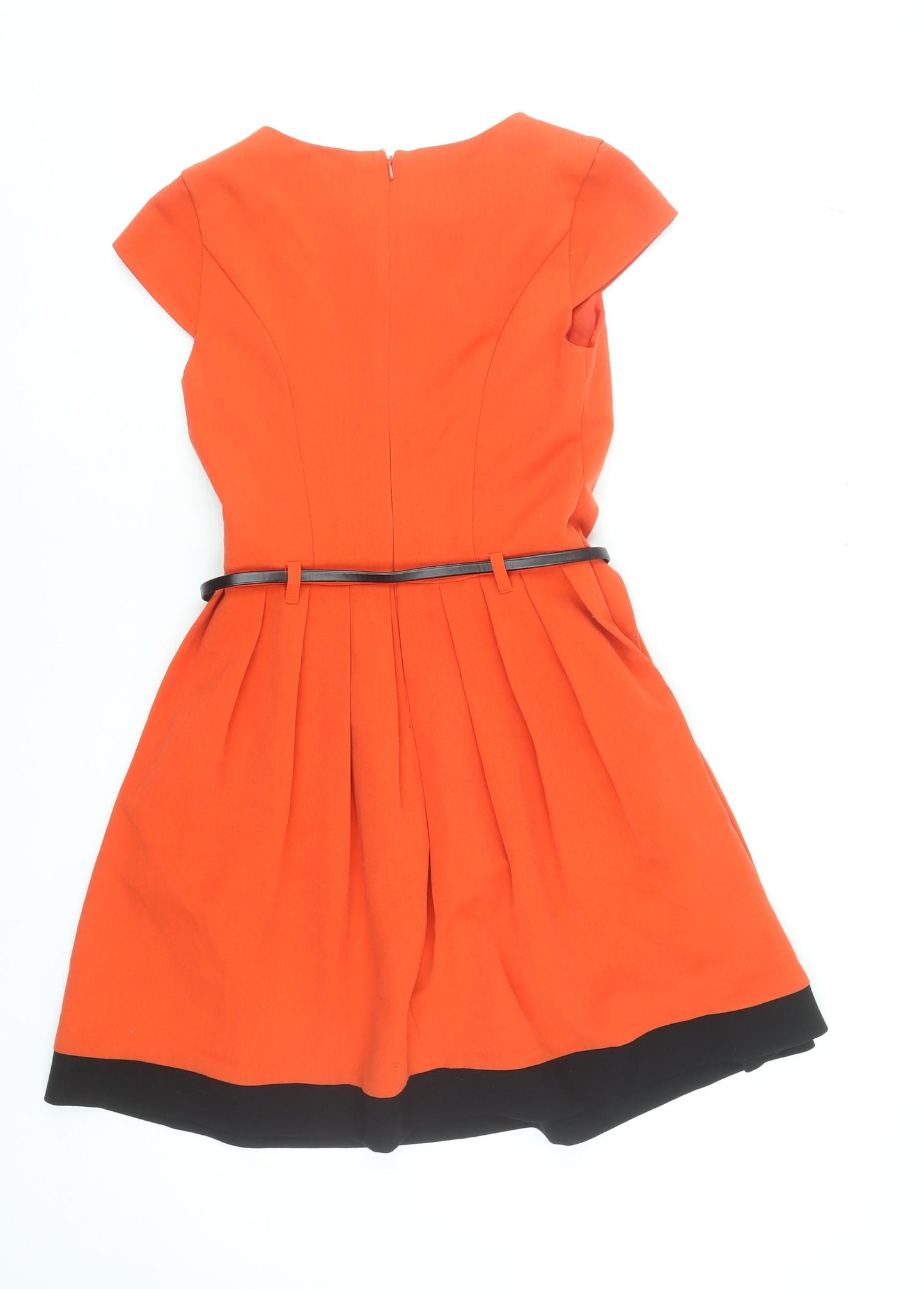 Miss Selfridge Women Orange Fit & Flare Short Dress Size 8