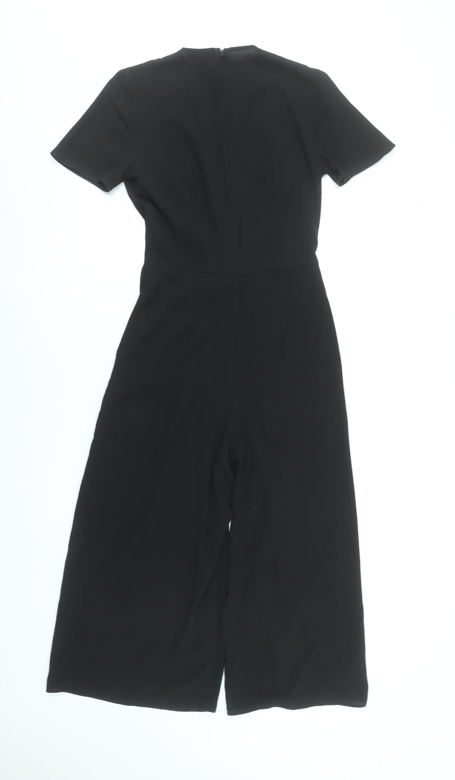 Miss Selfridge Women's Black Short Sleeve Wide-Leg Jumpsuit UK 6