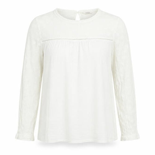 Fat Face Women's Ivory Long Sleeve Cotton Modal Tunic Blouse UK 10
