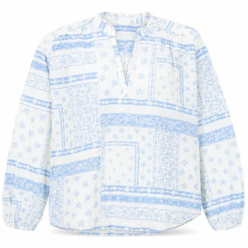 Marks and Spencer Women’s White Blue Viscose Long Sleeve Tunic Blouse Size 10