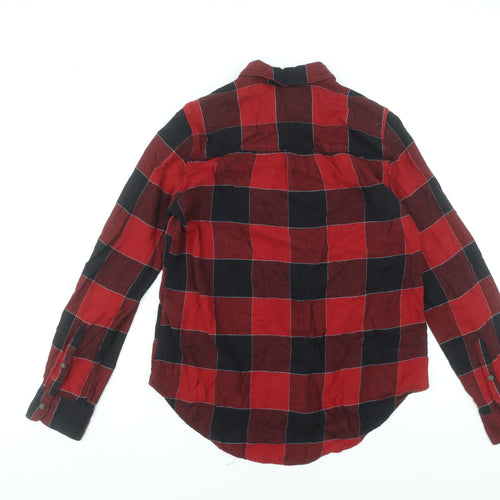 Abercrombie & Fitch Women’s Red Check Flannel Button-Up Shirt Size S