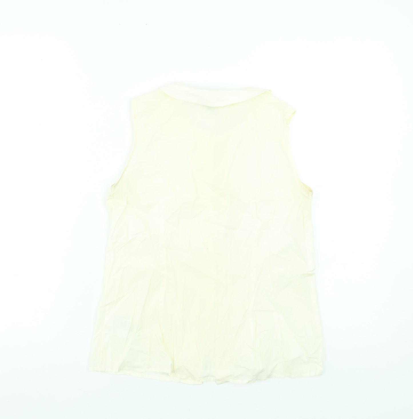 Tommy Hilfiger Women's Beige Sleeveless Button-Up Cotton Shirt XS