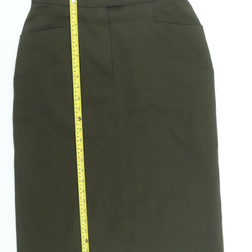 Marks and Spencer Women’s Olive Wool Blend Pencil Skirt Size 14