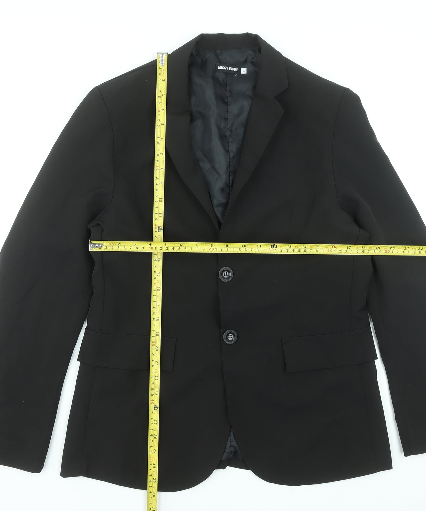Missy Empire Women's Black Size 8 Slim Fit Single-Breasted Blazer
