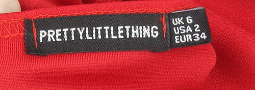 PrettyLittleThing Women Red One Shoulder Jumpsuit UK 6 Polyester Blend