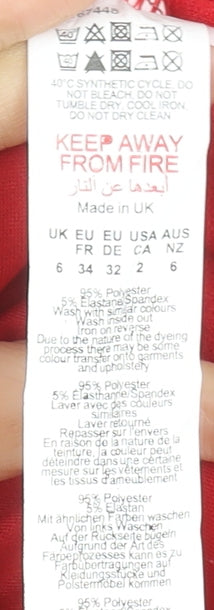 PrettyLittleThing Women Red One Shoulder Jumpsuit UK 6 Polyester Blend