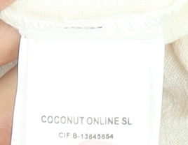 Coconut Online SL Women’s Beige Embroidered Shirt Dress Size 12