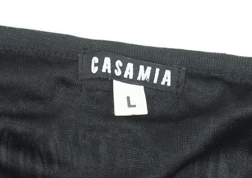 Casamia Women's Black Lace Short Sleeve Blouse Size L