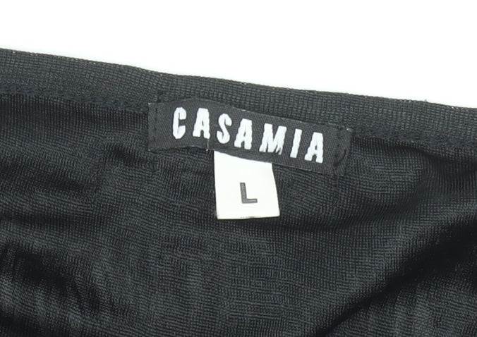 Casamia Women's Black Lace Short Sleeve Blouse Size L