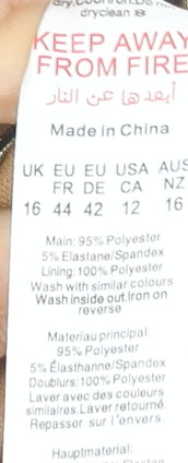 PrettyLittleThing Women’s Gold Metallic Halterneck Cut Out Bodysuit UK 16