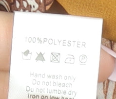 Glamorous Women’s Brown Floral 3/4 Sleeve V-Neck Playsuit Size 12