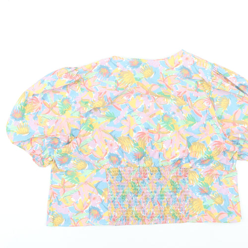 Tu Women's Multicoloured Floral Wrap Blouse Size 20 Short Sleeve