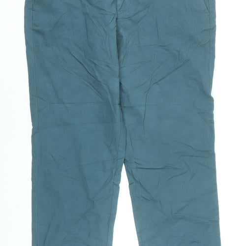 Tu Men Blue Cotton Blend Chino Trousers 34L Regular Fit