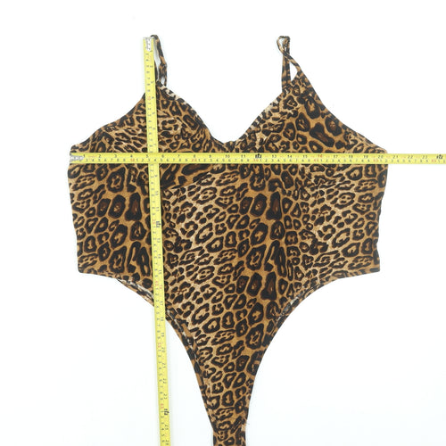 Nasty Gal Women’s Brown Leopard Print Bodysuit Size 26/28 Plus
