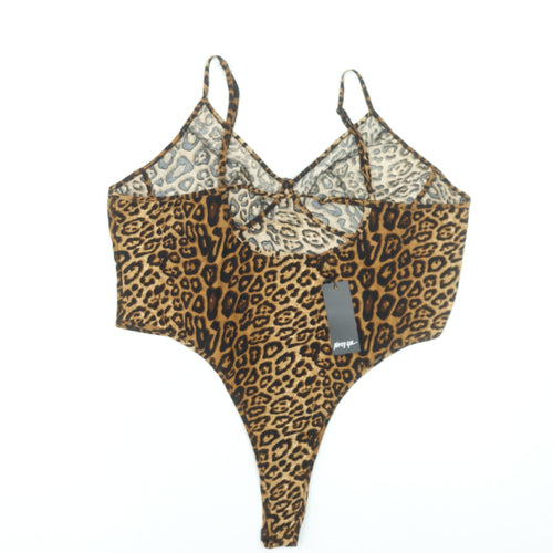 Nasty Gal Women’s Brown Leopard Print Bodysuit Size 26/28 Plus