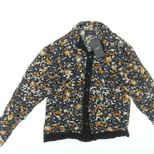 ADPT Women's Multicoloured Animal Print Button-Up Blouse XS