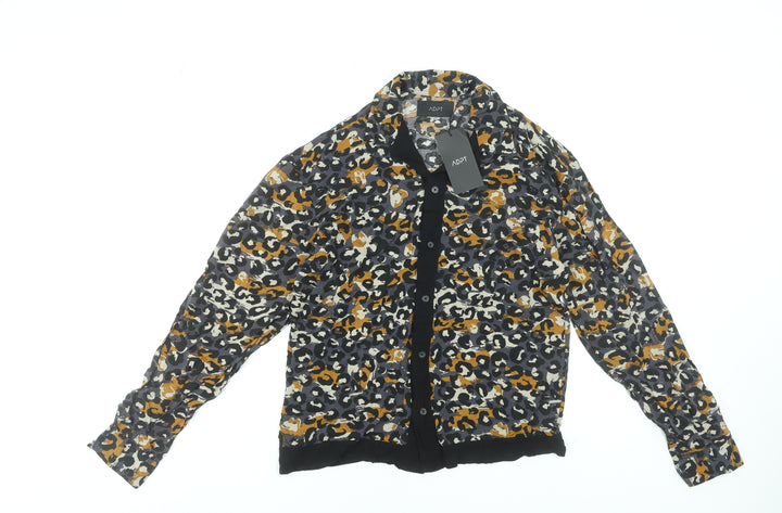 ADPT Women's Multicoloured Animal Print Button-Up Blouse XS