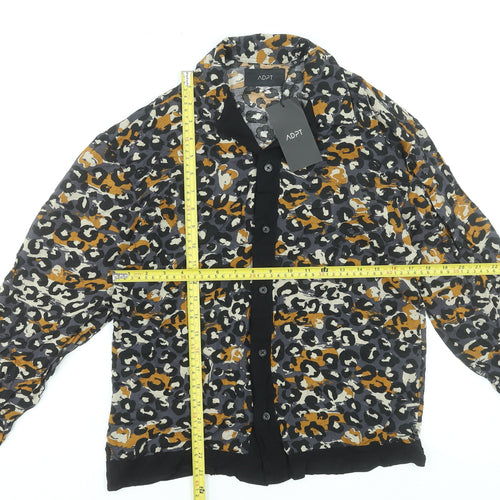 ADPT Women's Multicoloured Animal Print Button-Up Blouse XS