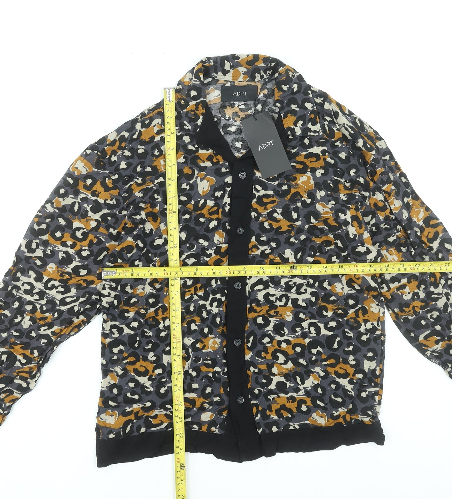 ADPT Women's Multicoloured Animal Print Button-Up Blouse XS