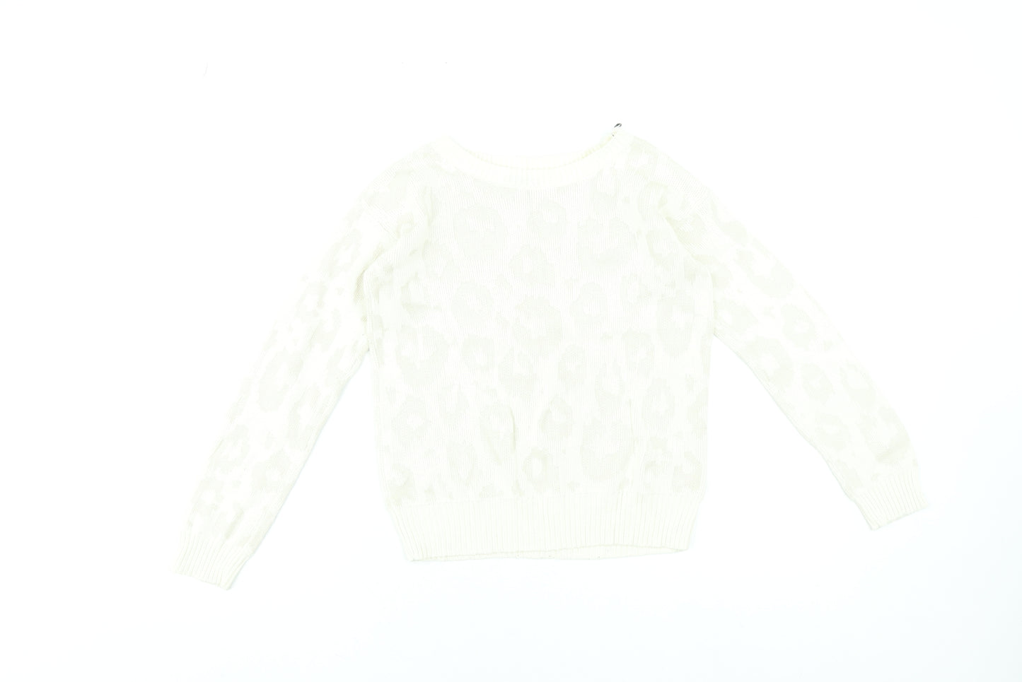 GapKids Girls Ivory Animal Print Pullover Jumper 12-13 Years Cotton Blend