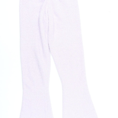 Oh Polly Women's XS Purple Flared Knit Lounge Trousers