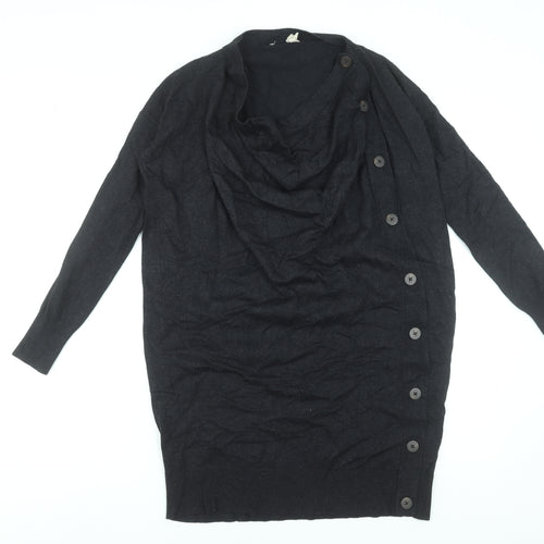 Phase Eight Women’s Black Jumper Dress UK 8 Long Sleeve Cowl Neck Knitwear