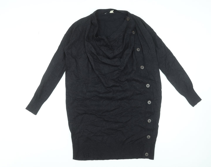 Phase Eight Women’s Black Jumper Dress UK 8 Long Sleeve Cowl Neck Knitwear