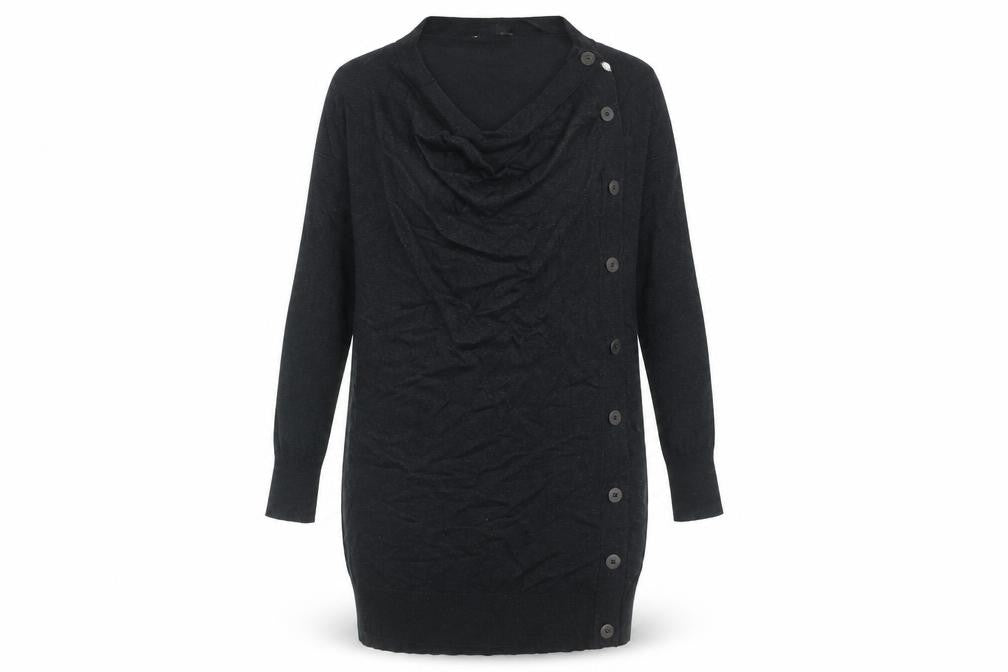 Phase Eight Women’s Black Jumper Dress UK 8 Long Sleeve Cowl Neck Knitwear