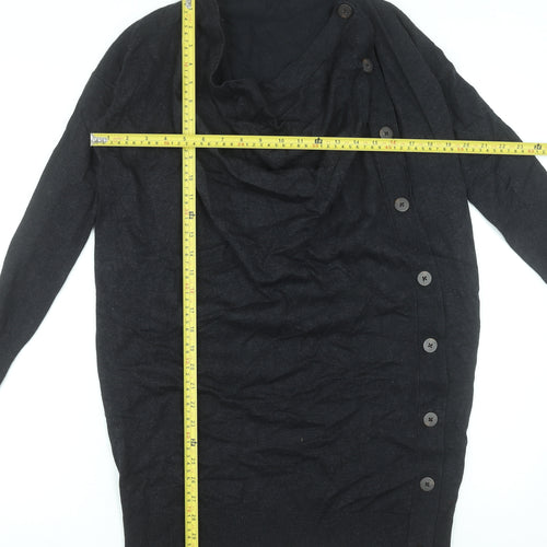 Phase Eight Women’s Black Jumper Dress UK 8 Long Sleeve Cowl Neck Knitwear