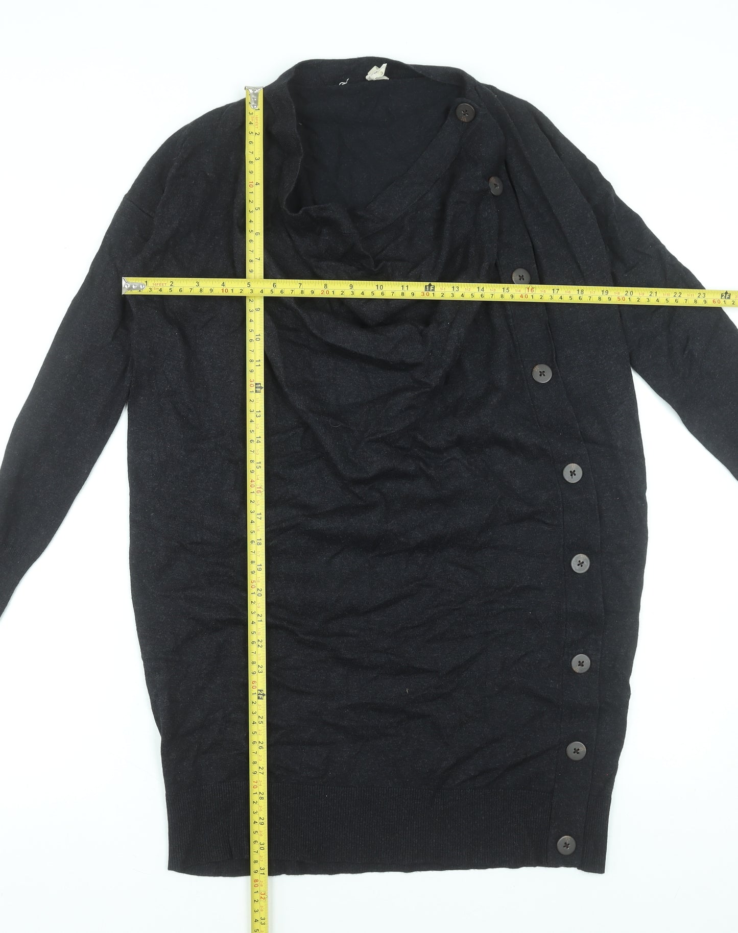 Phase Eight Women’s Black Jumper Dress UK 8 Long Sleeve Cowl Neck Knitwear