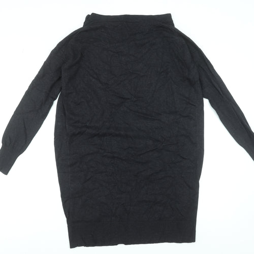 Phase Eight Women’s Black Jumper Dress UK 8 Long Sleeve Cowl Neck Knitwear