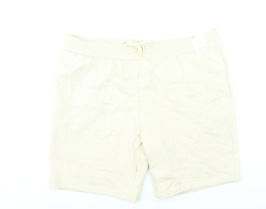 Marks and Spencer Men’s Beige 3XL Sweat Shorts with Drawstring Waist