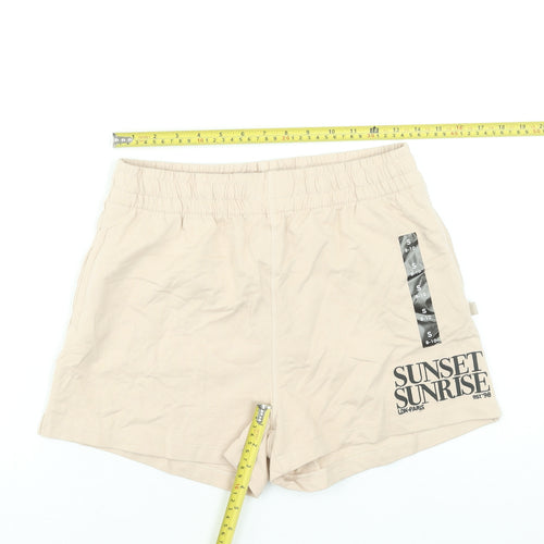 Marks and Spencer Women’s Beige Cotton Shorts Size S Casual Lightweight